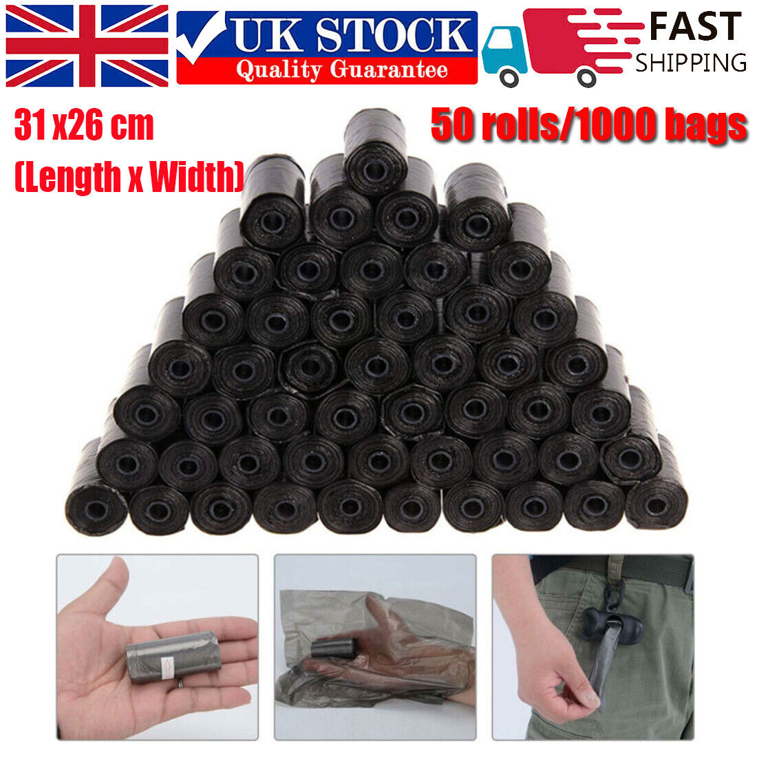 Unscented Dog Poop Bags Biodegradable Pet Cat Poo Waste — image 5