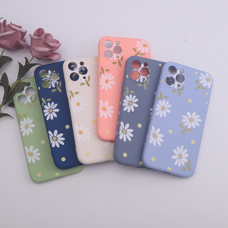 Printed Straight Edge Liquid Silicone Phone Case