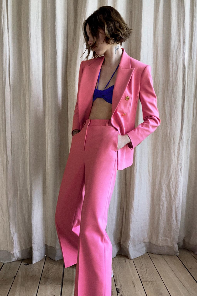 Simple Temperament Double-breasted Slim-fit Lapel Suit Casual Jacket