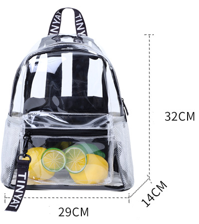 Title 1, Transparent Backpack Women Fashion Water Repellent