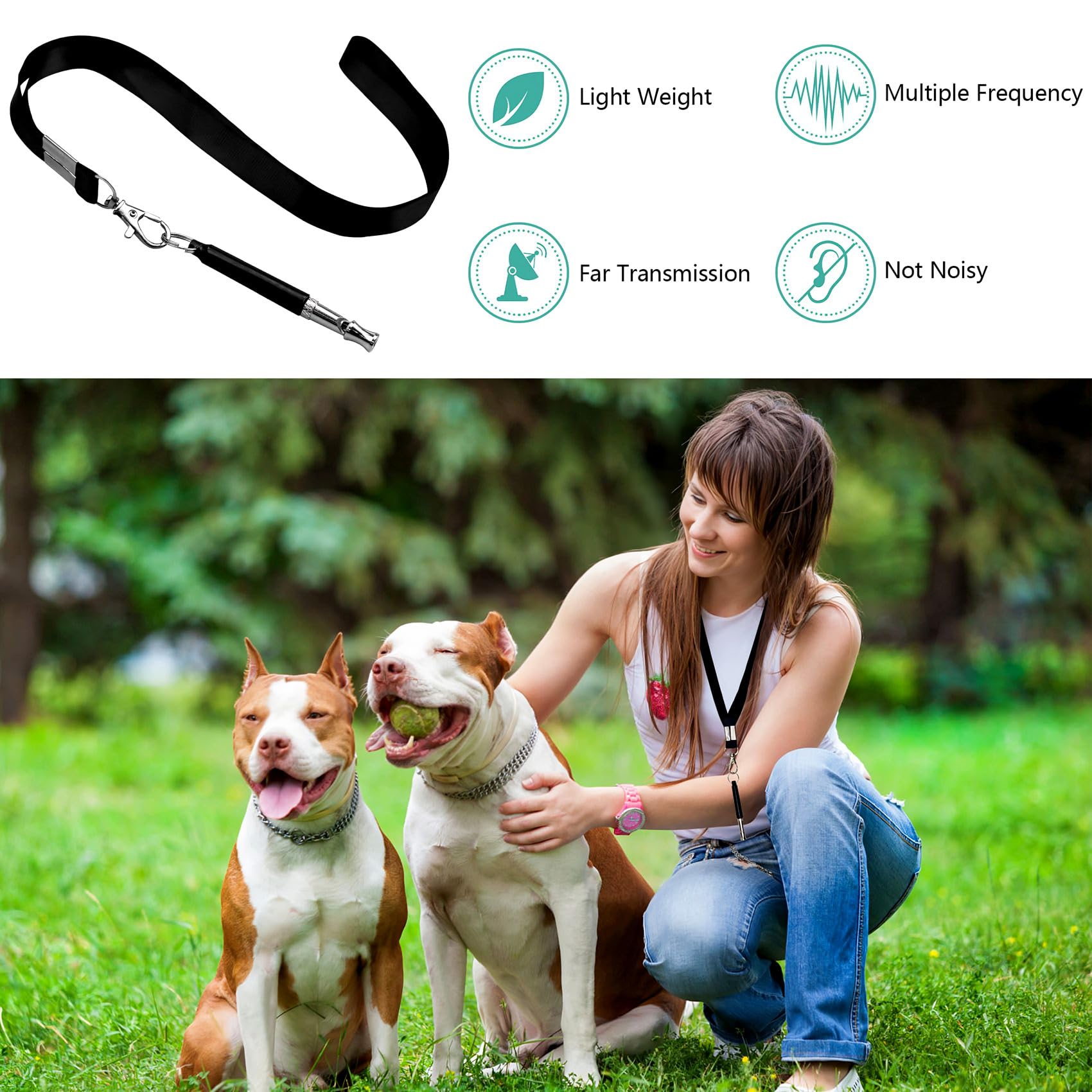 2 Pack Dog Whistle, Dog Whistle To Stop Barking Neighbors Dog, Adjustable Ultrasonic Silent Dog Whistle, Professional Recall Dog Training Whistles, With Lanyard — foto 6