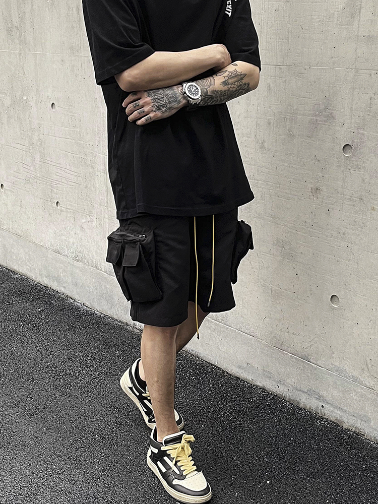 Men's Three-dimensional Functional Pocket Drawstring Pants