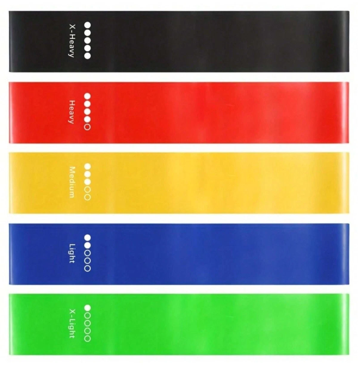 Resistance Bands Loop Set Of 5 Exercise Strength Workout Fitness Yoga Booty Band Training 5