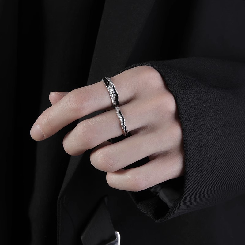 Men's Trendy Light Luxury Single Ring, Adjustable Opening Fashion Ring For Men, Stylish Personality Advanced Index Finger Ring, Men's Jewelry