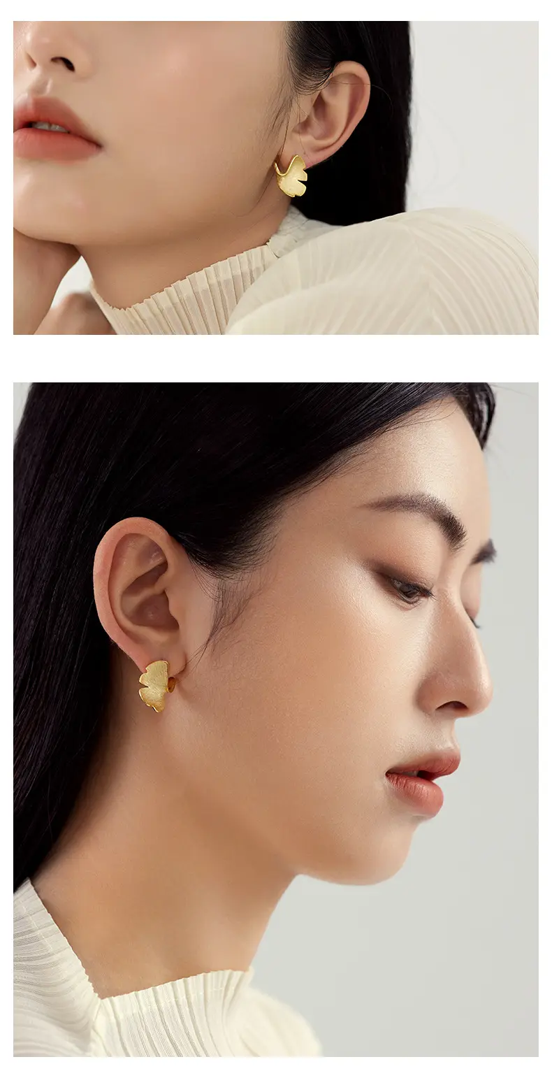 925 Sterling Silver Stud Earrings Female Plated