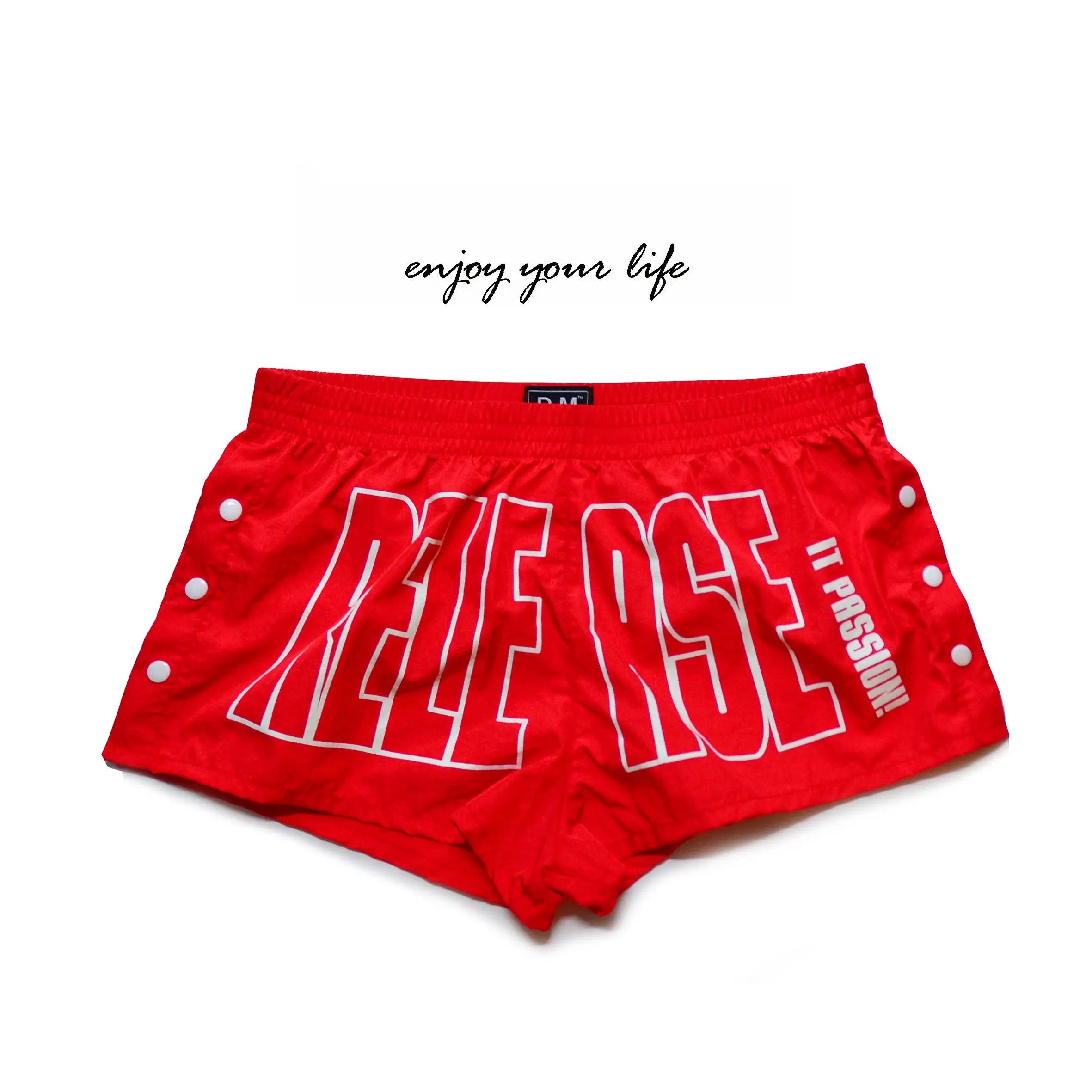 Men's Boxer Home Letter Floral Print Slit Button Shorts