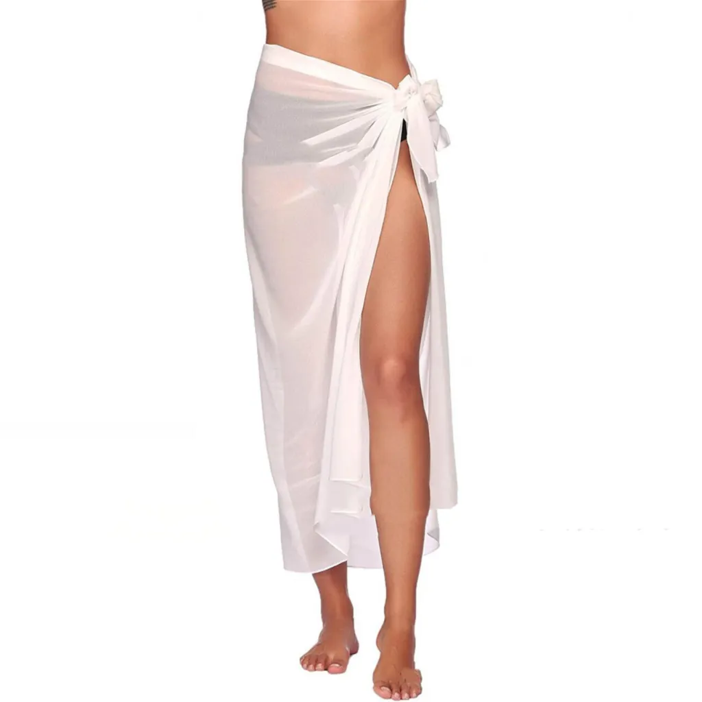 Fashion Ladies Chiffon Beach Dress - White