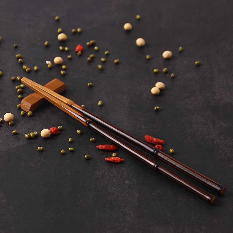 Title 6, Household Solid Bamboo Chopsticks Non-slip Sushi