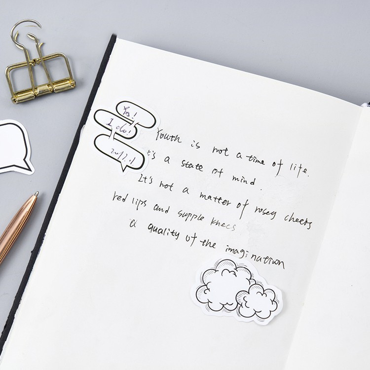 ملصقات مومو الأصلية المعبأة في صندوق حوار حساب اليد ملصقات ديكور DIY