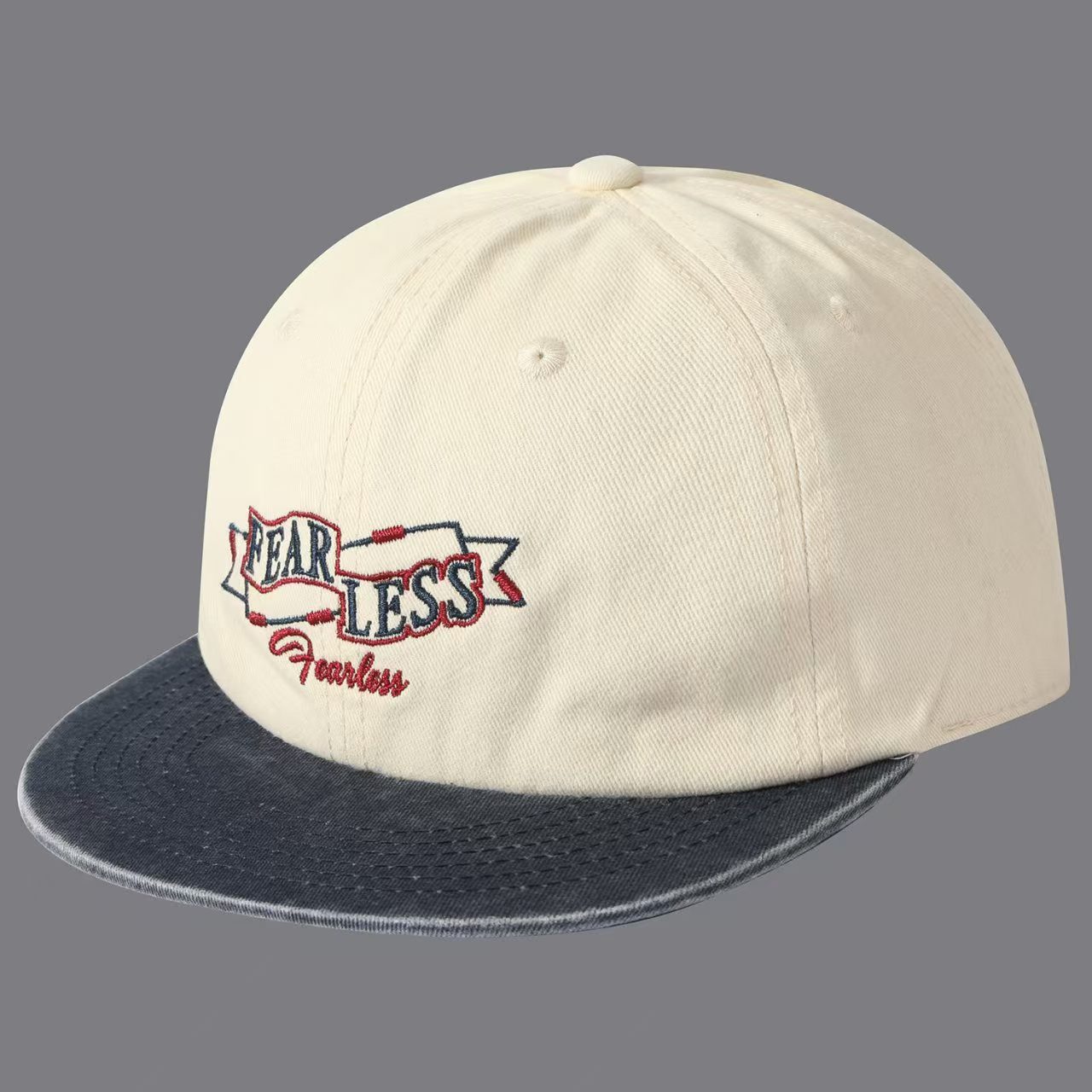 Street Casual Vintage Distressed Multi-color Brimmed Embroidered Letter Flat-brim Baseball Cap For Men And Women, Suitable For Commuting And Daily Outings.