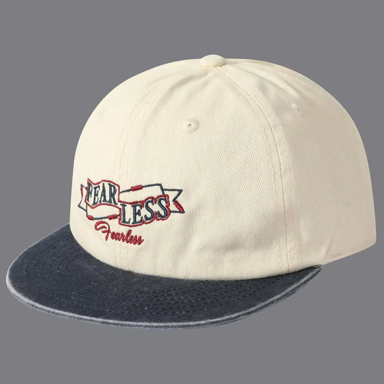Street Casual Vintage Distressed Multi-color Brimmed Embroidered