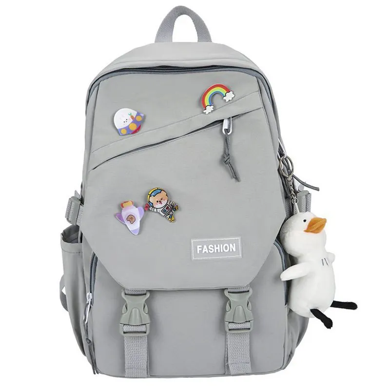 Women's Travel Fashion Casual School Bag Backpack - Grey