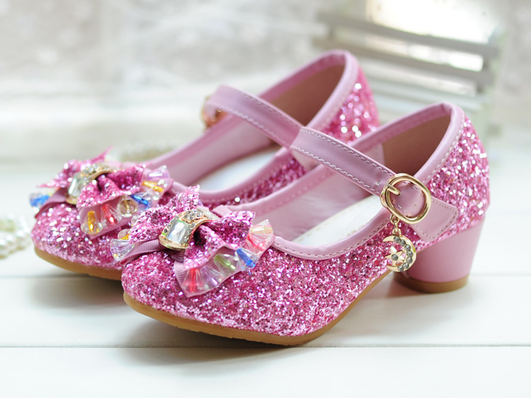 Title 6, Girls High Heel Shoes Princess Crystal Shoes Mi...