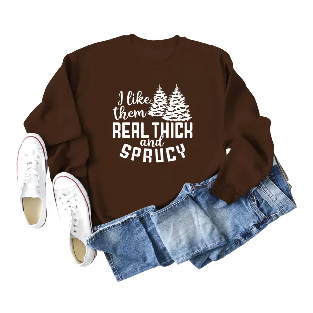 I Like Their Thick Ladies' Long Sleeved Sweater Brown - Shop at LoveMi