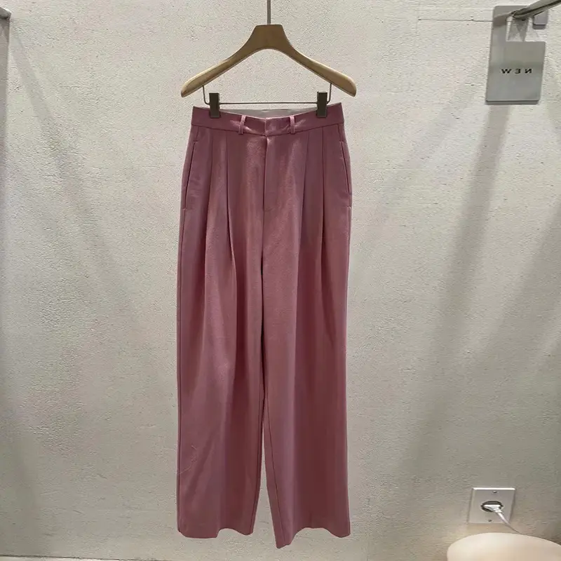 Simple Temperament Commuter Gao Tao Is Thin And Pleated Straight Casual Pants