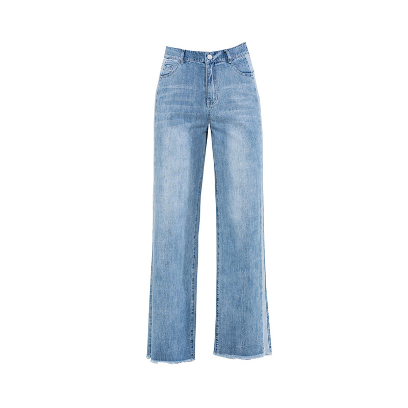 Title 7, Denim Wide-leg Pants High-waisted Drape Straigh...