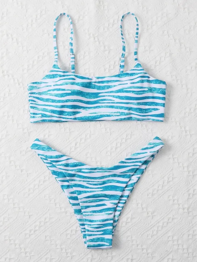 Ladies Fashion Swimwear Two Piece Bikini White - Shop at LoveMi