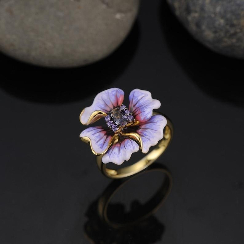 Title 2, 18k Flower Drop Glue Ring. Achieve perfect eyel...