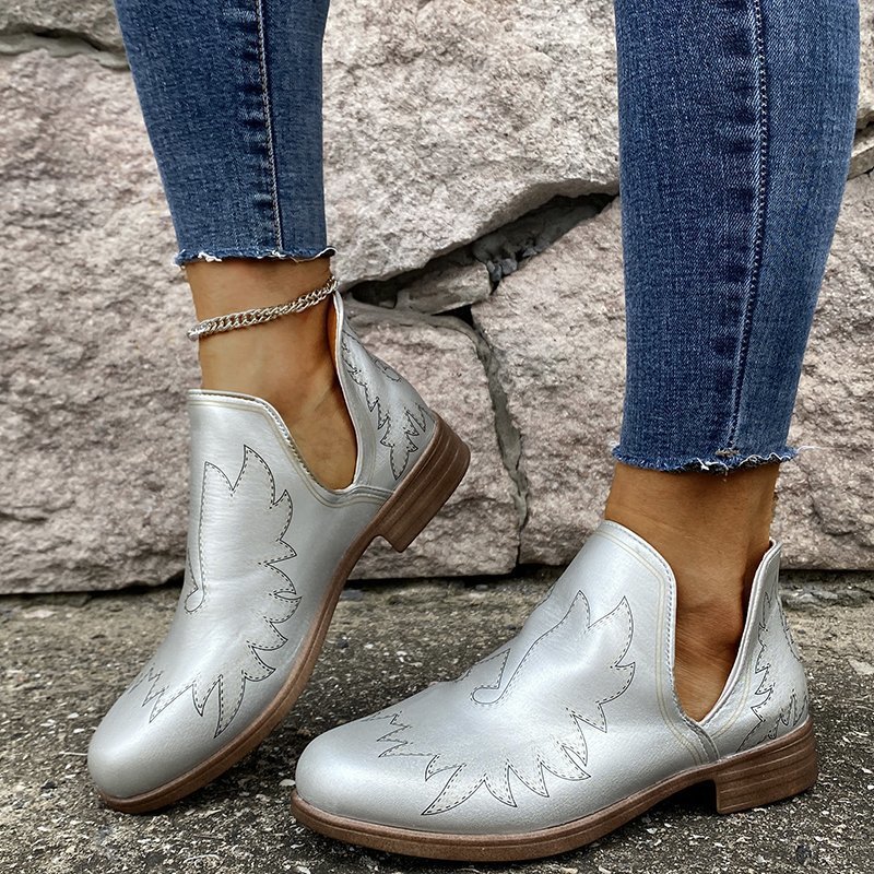 Short Boots Women's Fashion Plus Size Round Toe Fashion Boots