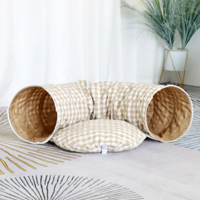 Donut Cat Nest Tunnel Four Seasons Universal Toy Maze Coffee Half Circle - Shop at LoveMi