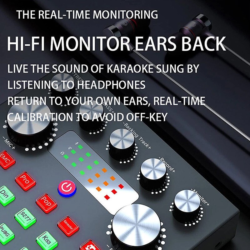 V8S Live External Sound Card Voice Changer Sound Card