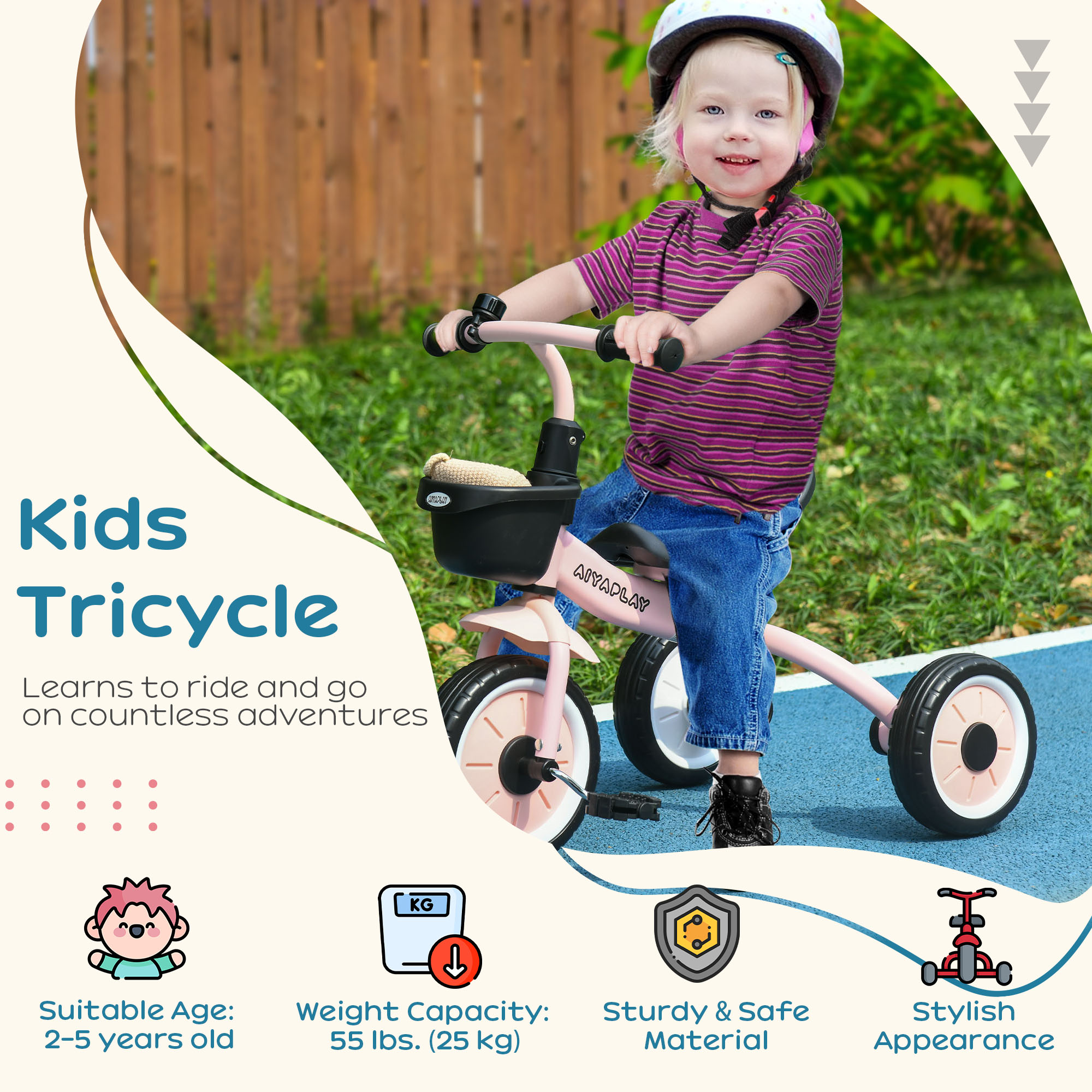 Children's Tricycle With Adjustable Seats, Basket, And Bell, Suitable — image 11