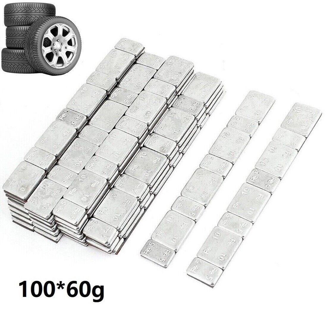 10 0pcs Adhesive Lead Free 60G Strips Stick On Wheel Balance Weights — image 6