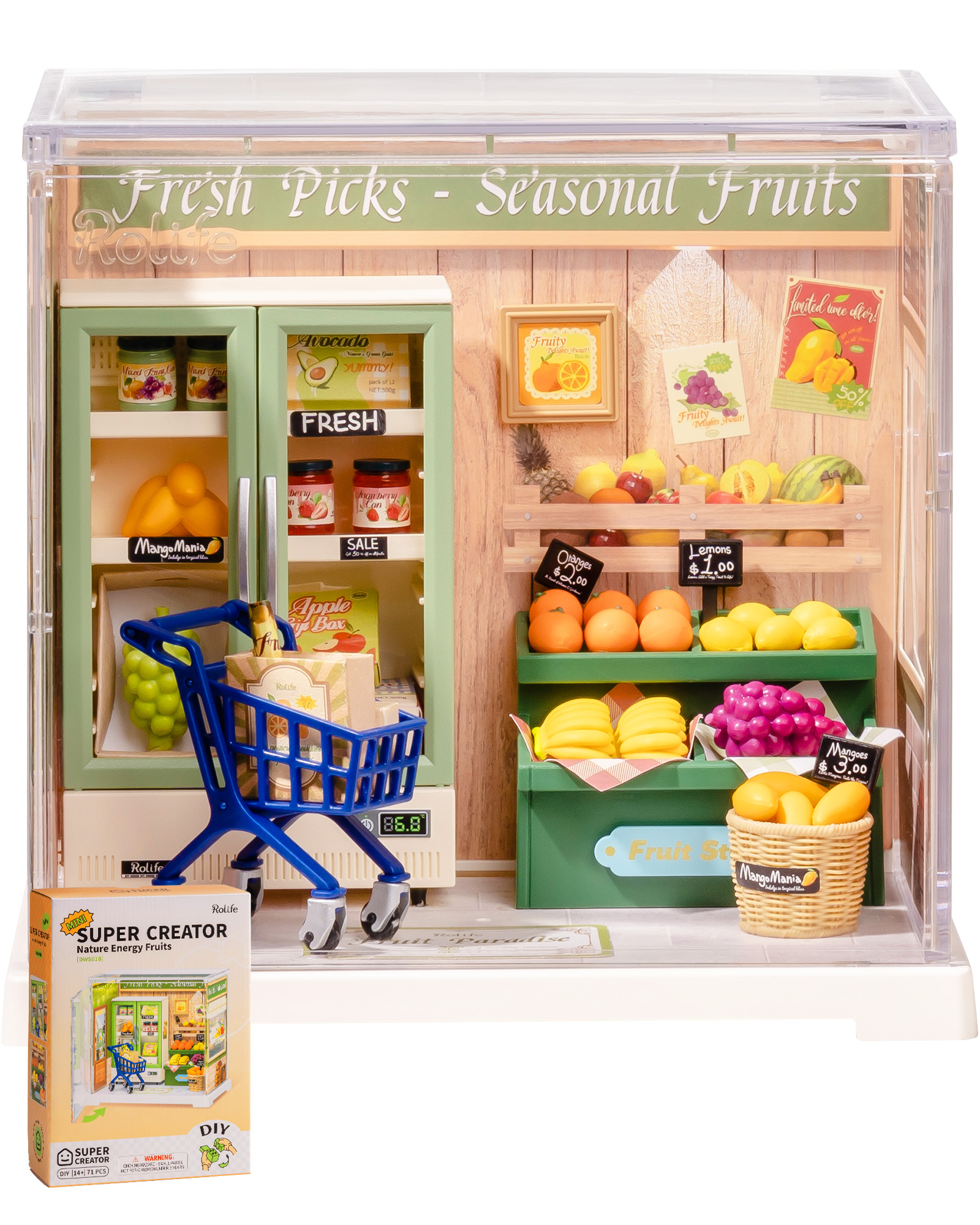 Rolife Super Creative DIY Plastic Mini House Set - 3D Puzzle With Dust Cover, Compatible With Mini Figures, Multiple Themes Available, Home Decor, Teen And Adult Gift