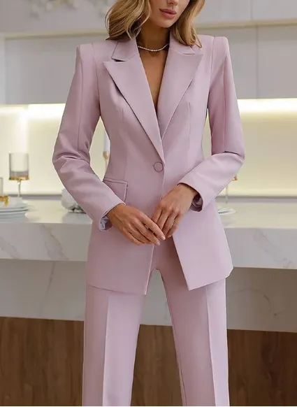 Carmine Pink Formal And Fashionable 2 Piece Suit Jacket - Shop at LoveMi