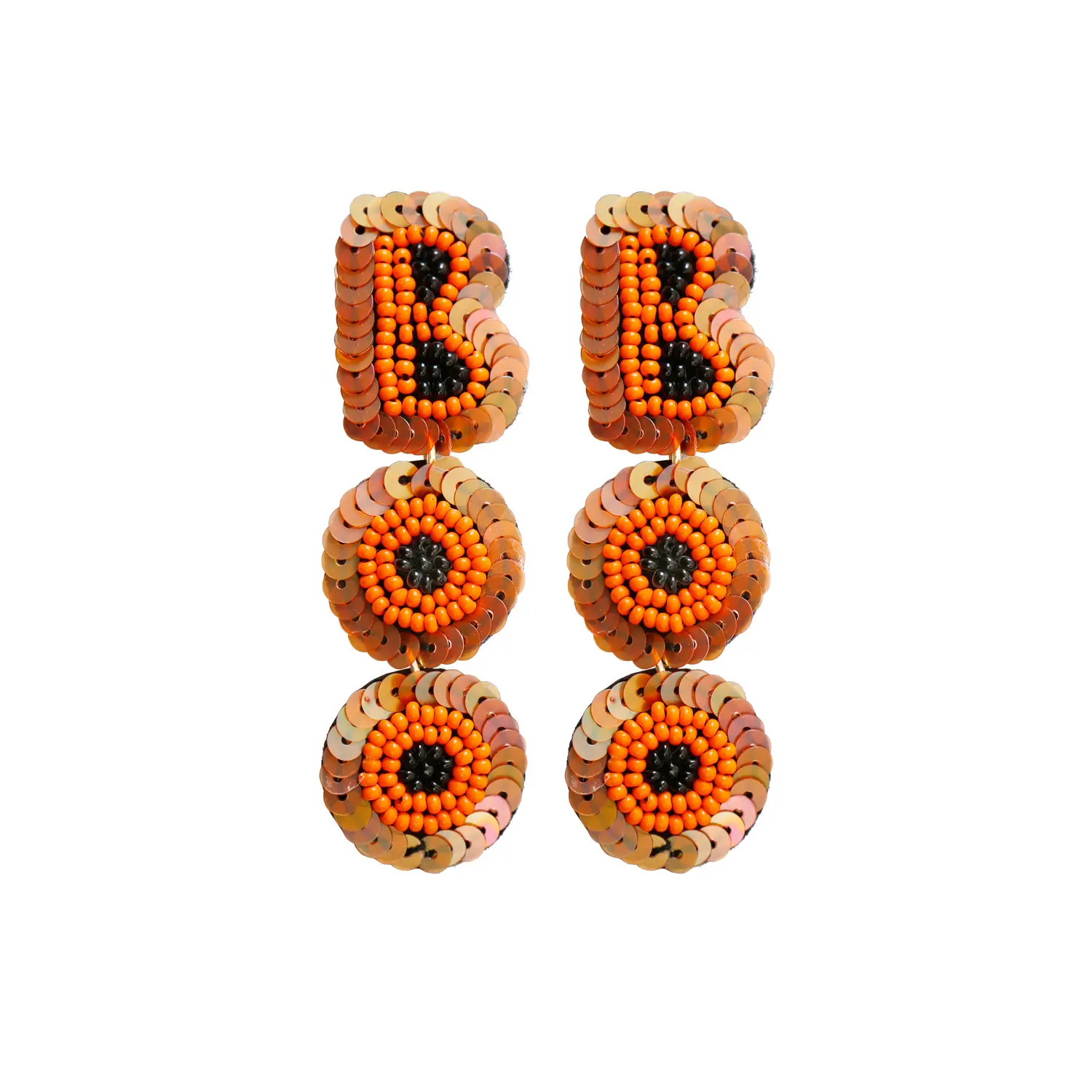 New Earrings European And American Punk Style Rice Bead Weave