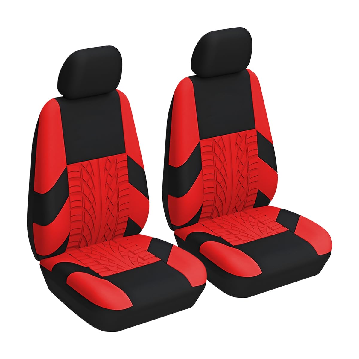 Front Car Seat Covers, 2 Pcs Polyester Bucket Seat Protectors, Soft And Breathable, Premium Sporty Automotive Seat Cushions, Universal Auto Interior Accessories Red - Image 1