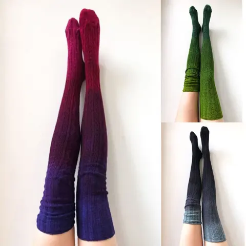 Women's Tie-dye Knitted Long Tube Over the Knee Socks
