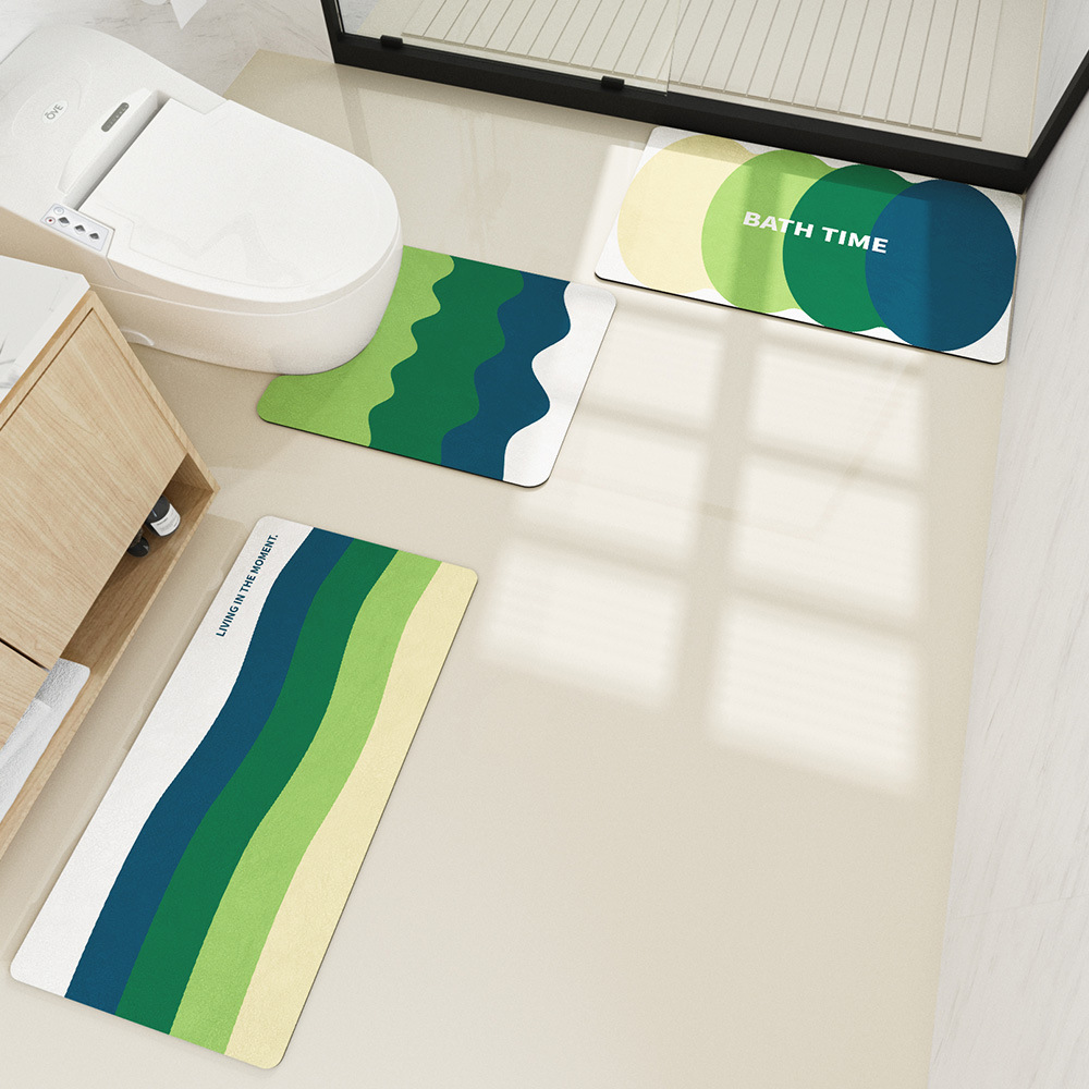 Bathroom Non Slip Mat Household Water Absorbing Oil Proof Pvc Kitchen Foot Mat