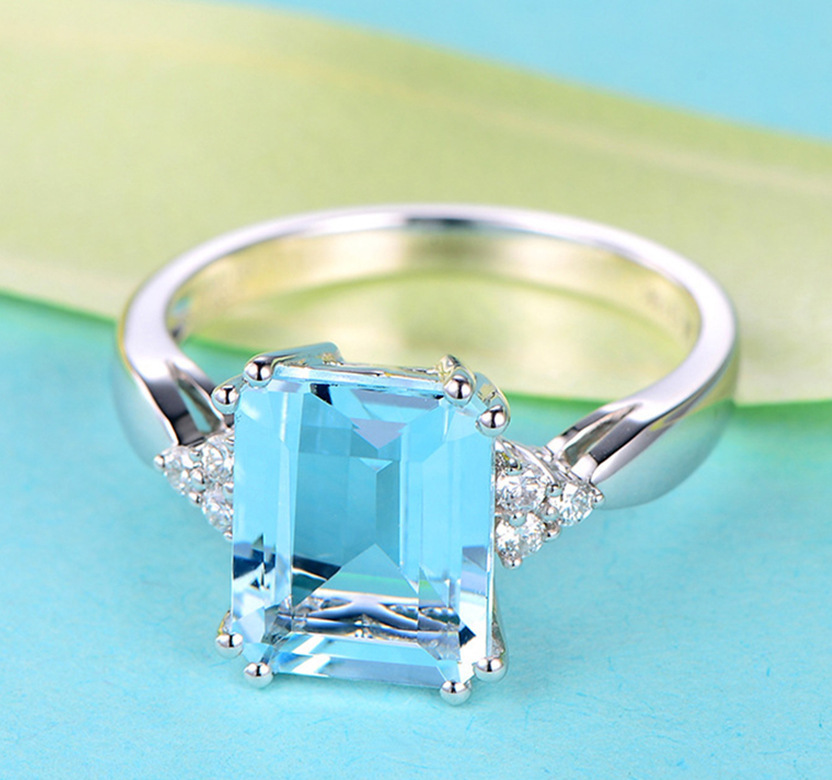 Carat Topaz Engagement Ring Colored Sapphire Ring