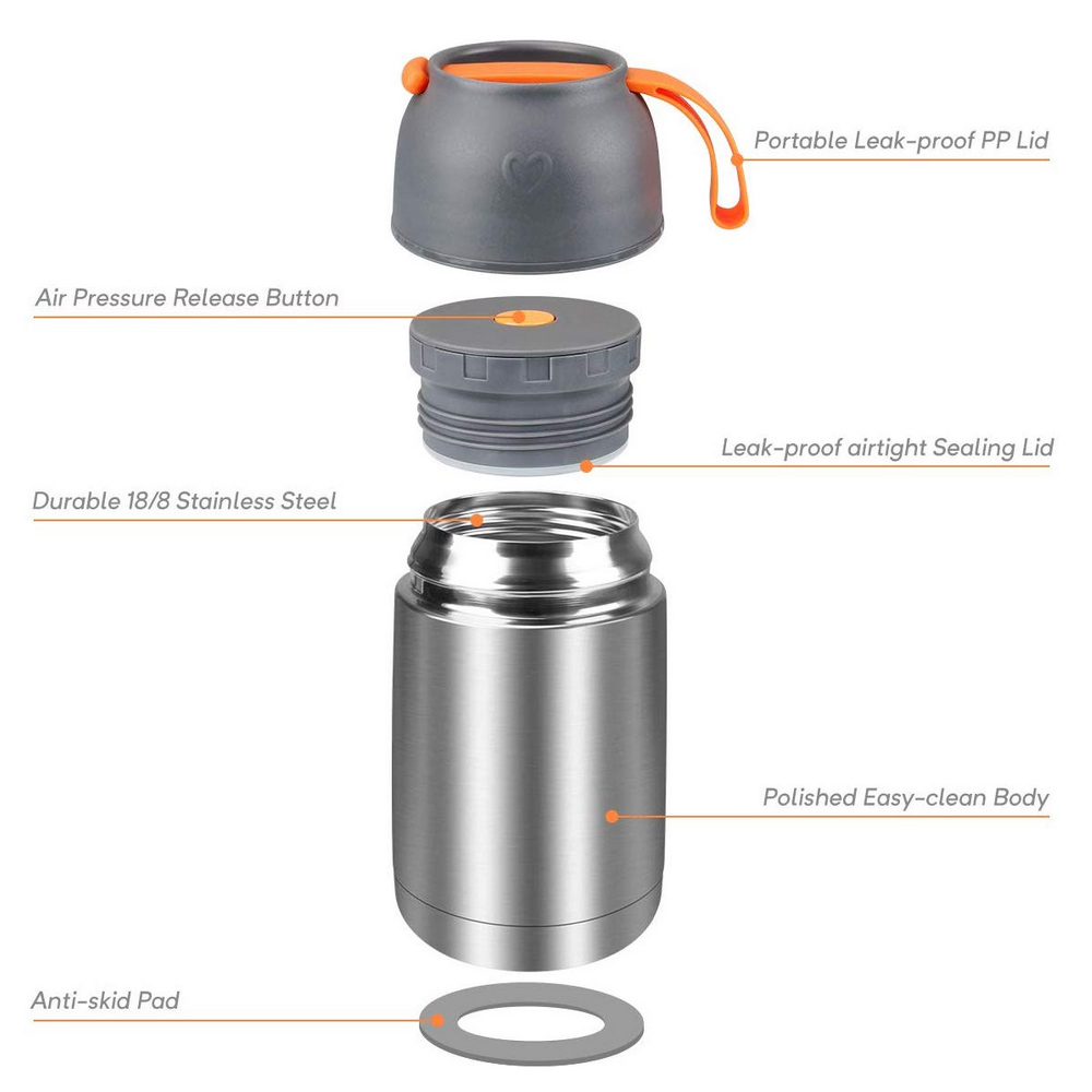 304 Stainless Steel Vacuum Double-layer Portable Braising Pot Insulated Lunch Box