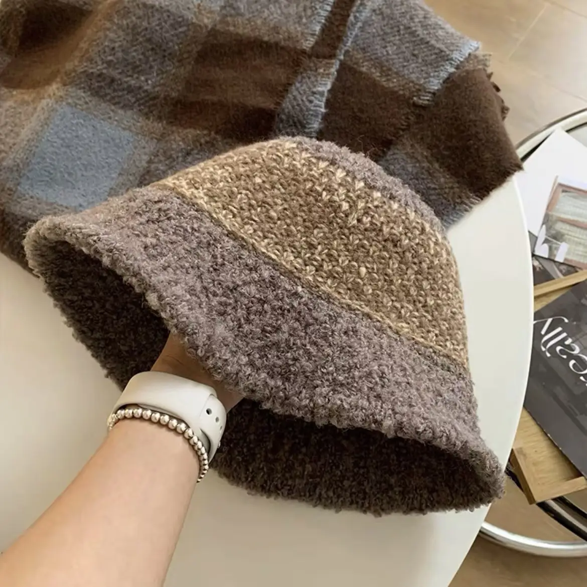 Color Matching Wool Knitted Fisherman Hat Children