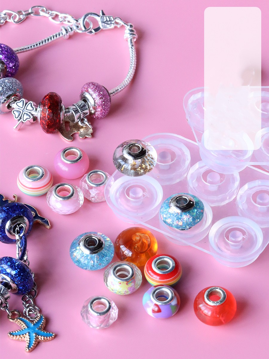 Silicone Mold With Round Beads With Holes