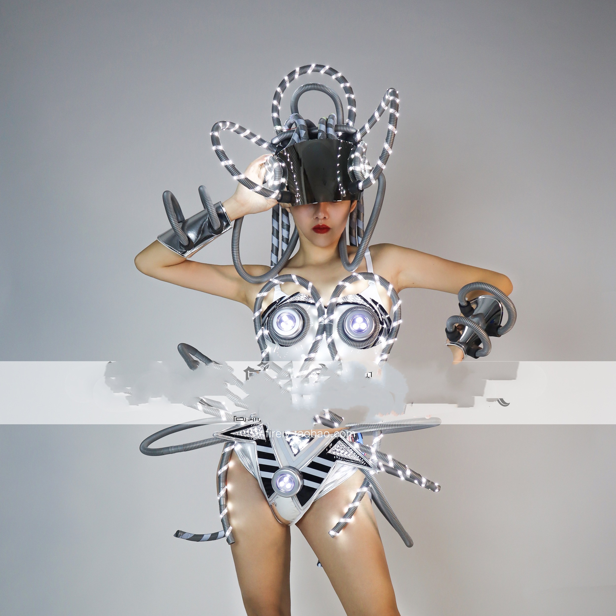 Cyberpunk Performance Suit Luminous Led Silver 2 Style - Shop at LoveMi