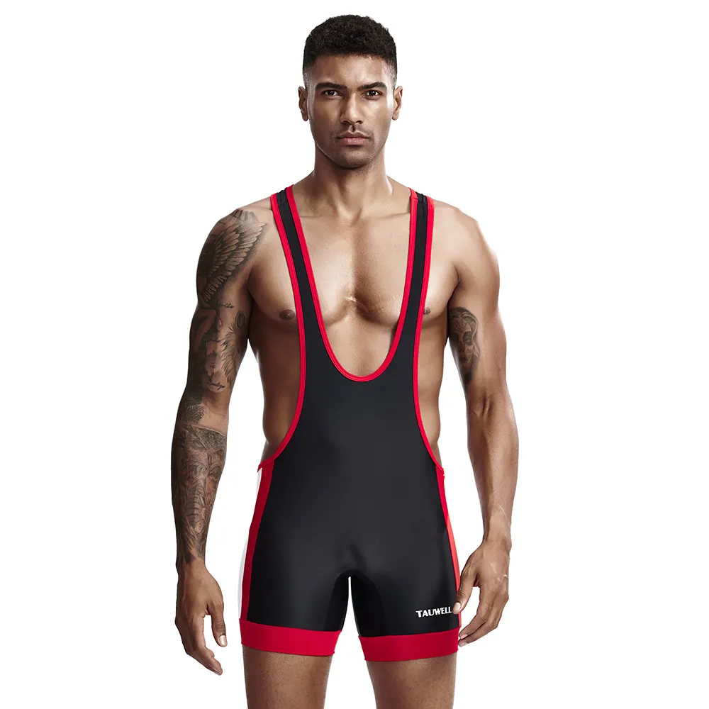 Personality Trendy Sports And Leisure One-piece Vest Suit Men's Fashion Sexy Stretch One-piece Swimsuit - Black