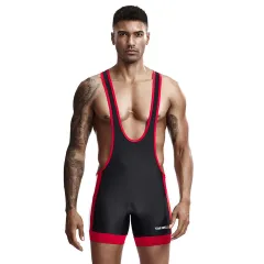 Personality Trendy Sports And Leisure One-piece Vest Suit Men's Fashion Sexy Stretch One-piece Swimsuit - Black - View 1