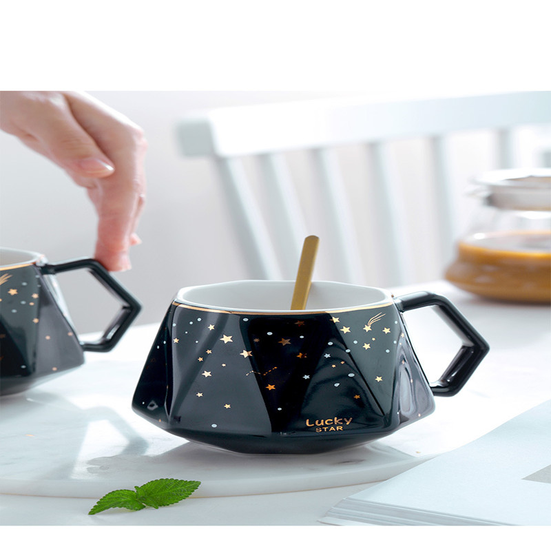 Title 2, Ceramic Nordic Style Starry Sky Mug Cute