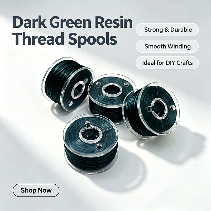 Elastic Beading Thread Spools For DIY Bracelet Jewelry Making Craft Supplies in Dark Green