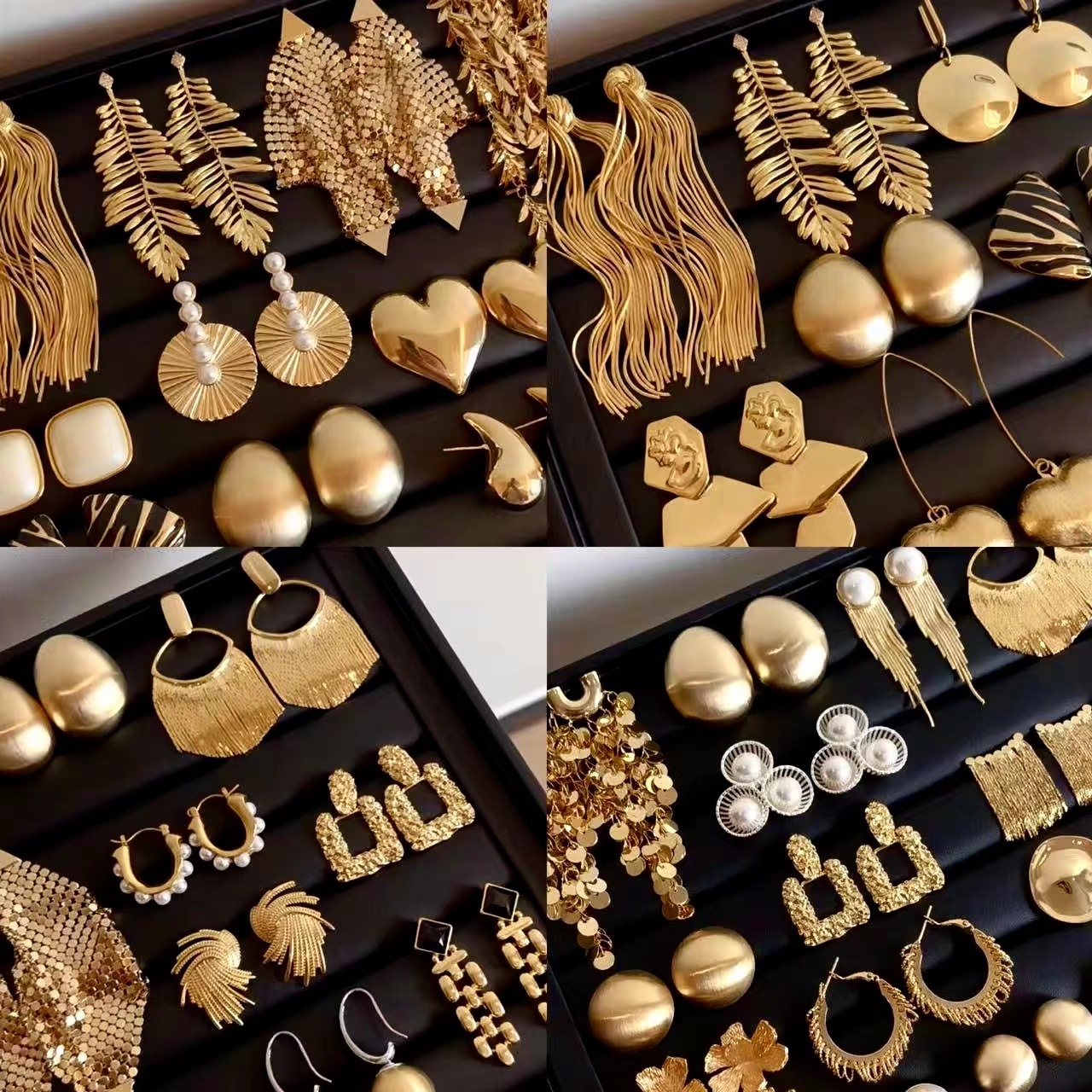 Vintage Round Flower Tassel Earrings, European American Retro Metallic Stud Earrings, Light Luxury Elegant Jewelry