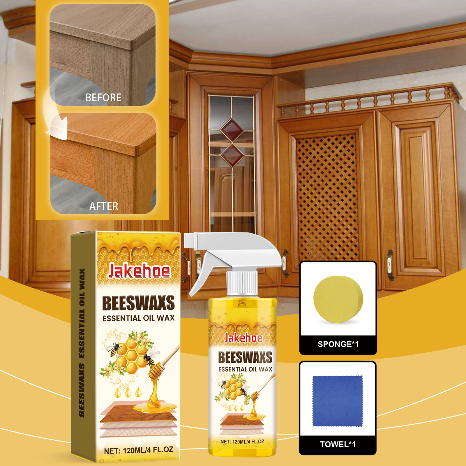 Wood Polishing Beeswax Spray 120ml — foto 3