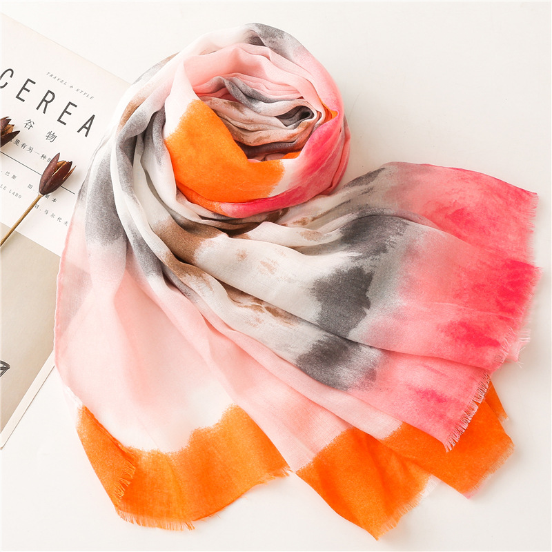 Title 20, Cotton And Linen Feel Satin Cotton Scarf Female...