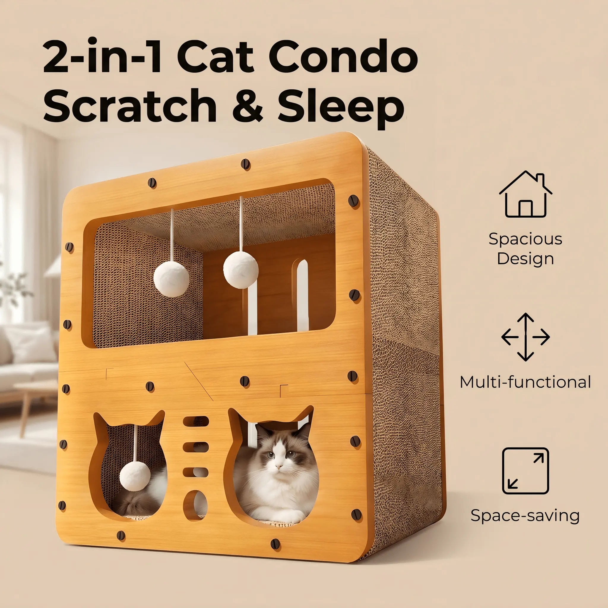 2 Styles Double Layer Cat Scratcher House