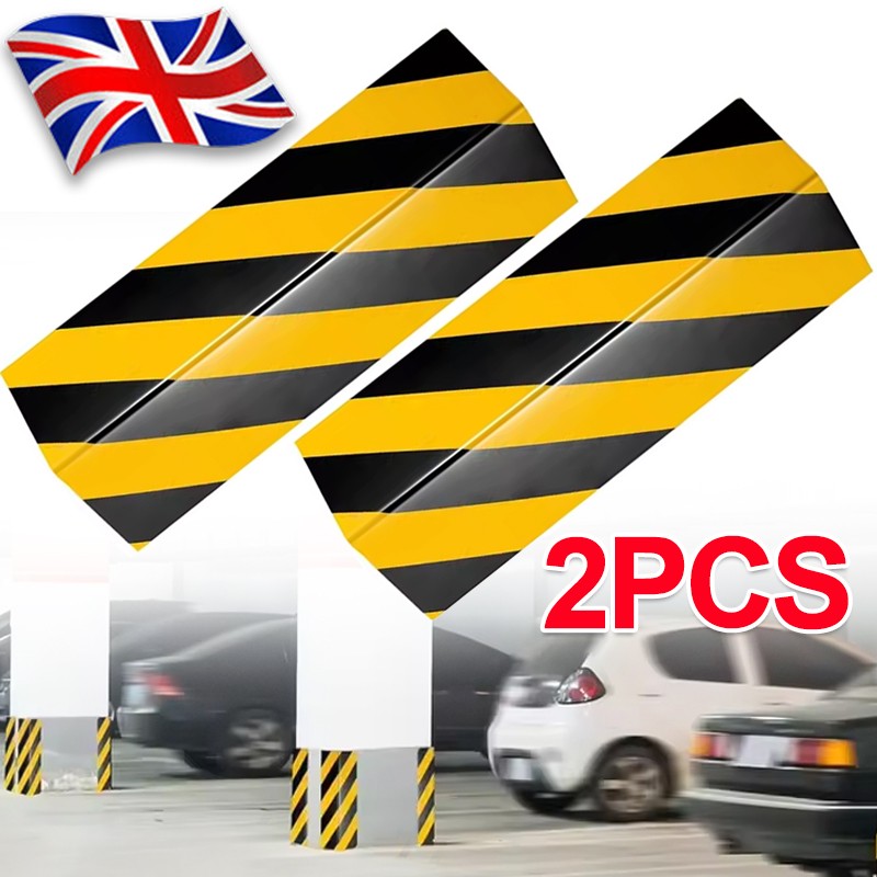 2X Wall Edge Corner Protector Reflective Car Garage Door Bumper Guard Rubber W — image 8