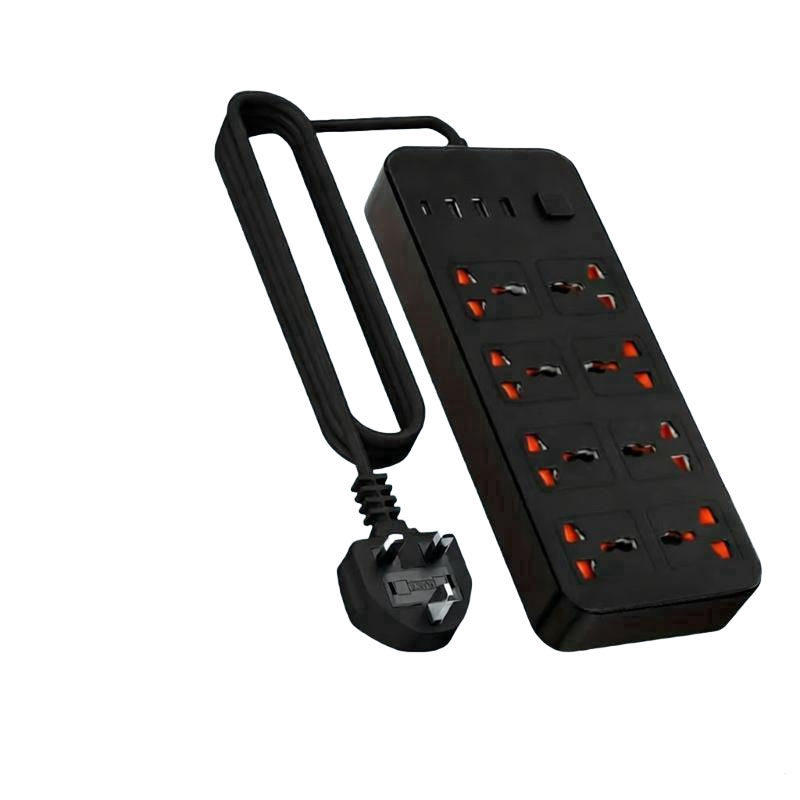 Extension Lead Cable Electric Mains Power 8 Gang 3 USB 1 Type-C Port Plug Socket 4