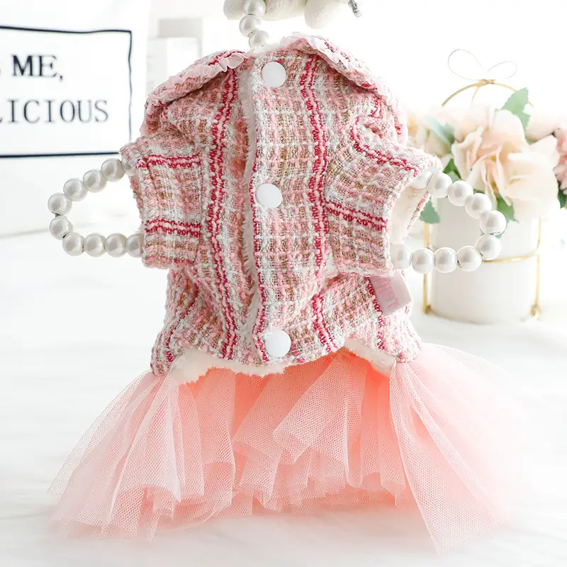Plush Thick Lace Dog Clothes Cat Princess Skirt