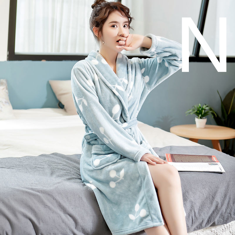 Title 7, Thickened Flannel Home Wear Bathrobe